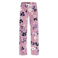 thumbnail image 6 of Olyvenn Womens Floral Pajama Pants Printed Holiday Elastic Waist Lounge Pants Spring Wide Leg Comfy Long Pj Pants Multicolor 20-22, 6 of 6