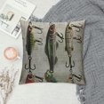thumbnail image 2 of Qinduosi Throw Pillow Covers Fishing Various Type of Fishing Baits Hooks Image Multi Decorative Square Pillowcases Cushion Cover White, 2 of 5