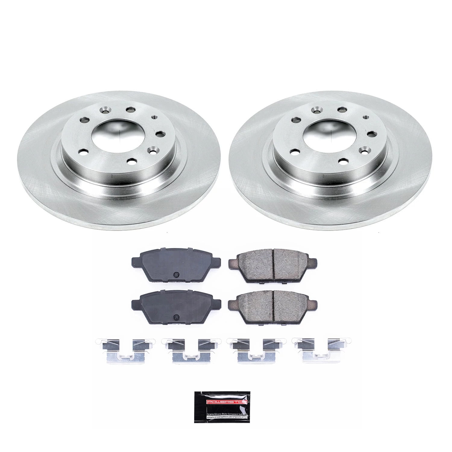 Power Stop Rear Stock Replacement Brake Pad and Rotor Kit KOE2450