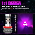 thumbnail image 2 of 2x H8 H9 H11 14000K Pink Purple LED Headlight Kit Fog Light Driving Lamp Bulbs Combo, 2 of 8