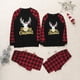 thumbnail image 3 of Conjuntos de pijamas familiares a juego PJ de Navidad con camiseta de manga larga con estampado de letras y pantalones a cuadros rojos Loungewear Adepaton CJWUS-1116, 3 of 5