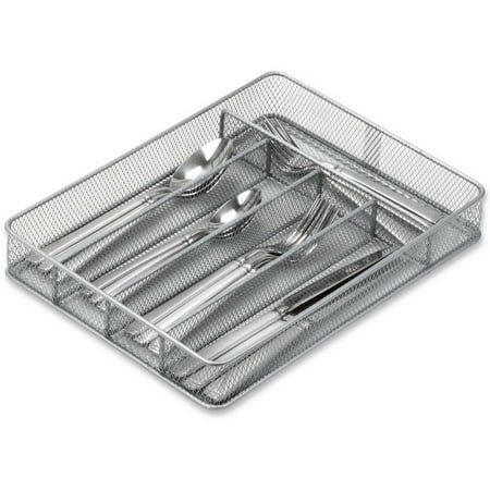 Honey Can Do Steel Mesh 5-Compartment Cutlery and Utensil Organizer Tray
