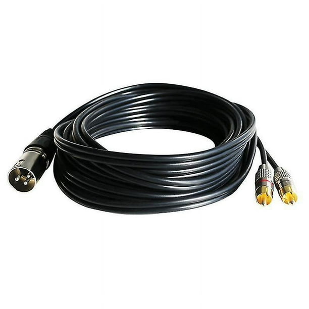 Cable Rca de Audio 2rca macho a Xlr, amplificador de cañón macho de 3 pines, enchufe mezclador, Cable Av Xlr a Rca Dual C