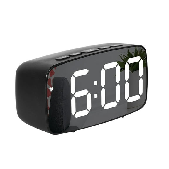 HBBKVI Alarm Clock, 12/24H Display Snooze Alarm Clock for Bedroom Living Room Office, LED Display Digital Clock, White