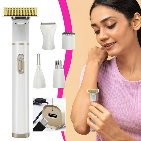 ZZwxWA 50% Off Clear Hair Remover Electric Sideburns Eyebrow Lipstick Hair Shaver 5-in-1 Multi-function Female Hair Shaver Set