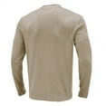 thumbnail image 3 of Quinlirra Mens Sweatshirt Men's Long Sleeve Crew Neck Pullover Sweater Solid Color Top Size XL Khaki, 3 of 4