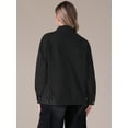 thumbnail image 4 of Unique Bargains Women's Casual Denim Jacket with Oversized Pockets XL Black, 4 of 7