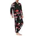 thumbnail image 2 of Daiia Red Mushrooms for Men's Long-Sleeved Pajama Set – Soft & Comfortable Sleepwear Button-Up Pajamas Cozy Lounge Wear-Large, 2 of 7