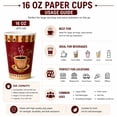 thumbnail image 3 of VeZee 16 Oz Disposable Colored Tea&Coffee Cups Printed, Poly Paper Durable Hot Cup ONLY For Hot/Cold Drink, Coffee Cups, Tea, Cocoa, Travel, Hot Chocolate, Chai, Latte & Hot Soup|100CT, 3 of 4