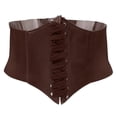 thumbnail image 1 of Cinturón Ancho para Mujer Cintura con Cordones con Cordones Waspie Cinturón de Piel Sintética - marrón Soledad cinturón, 1 of 10