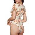 thumbnail image 2 of Vsdgher Hand Drawn Snake Prinr Short Sleeve Body suit for Womens, Sexy Onesie One Piece Round Neck Bodysuit Shapewear Tummy Control-X-Large, 2 of 7