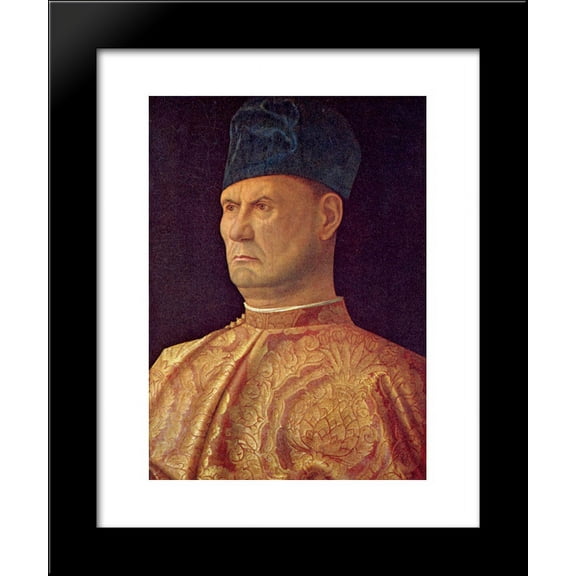Portrait of a condottiere 20x24 Framed Art Print by Bellini, Giovanni