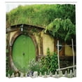 thumbnail image 2 of Ambesonne Old Doors Print Shower Curtain, Forest Home Fantasy, 69"Wx84"L, Olive Green and Pale Camel, 2 of 4