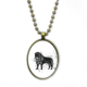 thumbnail image 1 of León mexicano simple blanco y negro Collar Colgante de cadena vintage Colección de joyas colgantes Unbranded M, 1 of 3