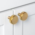 thumbnail image 3 of GlideRite 1-1/2 in. Solid Round Knurled Cabinet Knob, Satin Gold, Pack of 5, 3 of 3