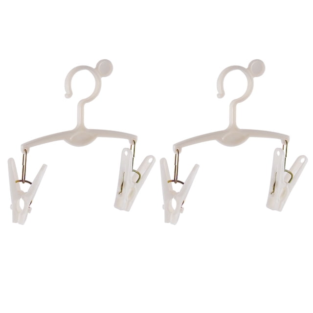 Casa Artículos de Plástico para Ropa Calcetines Pantalones Clips de Secado Pinzas para Ropa Percha Blanca 2 piezas