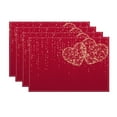 thumbnail image 6 of Pink Love Heart Valentine's Day Placemats - 12x18 Inch Valentine Seasonal Holiday Linen Table Mats Insulation Mat Western Mat Candlelight Dinner Decoration for Party Kitchen Dining Decor, 6 of 6