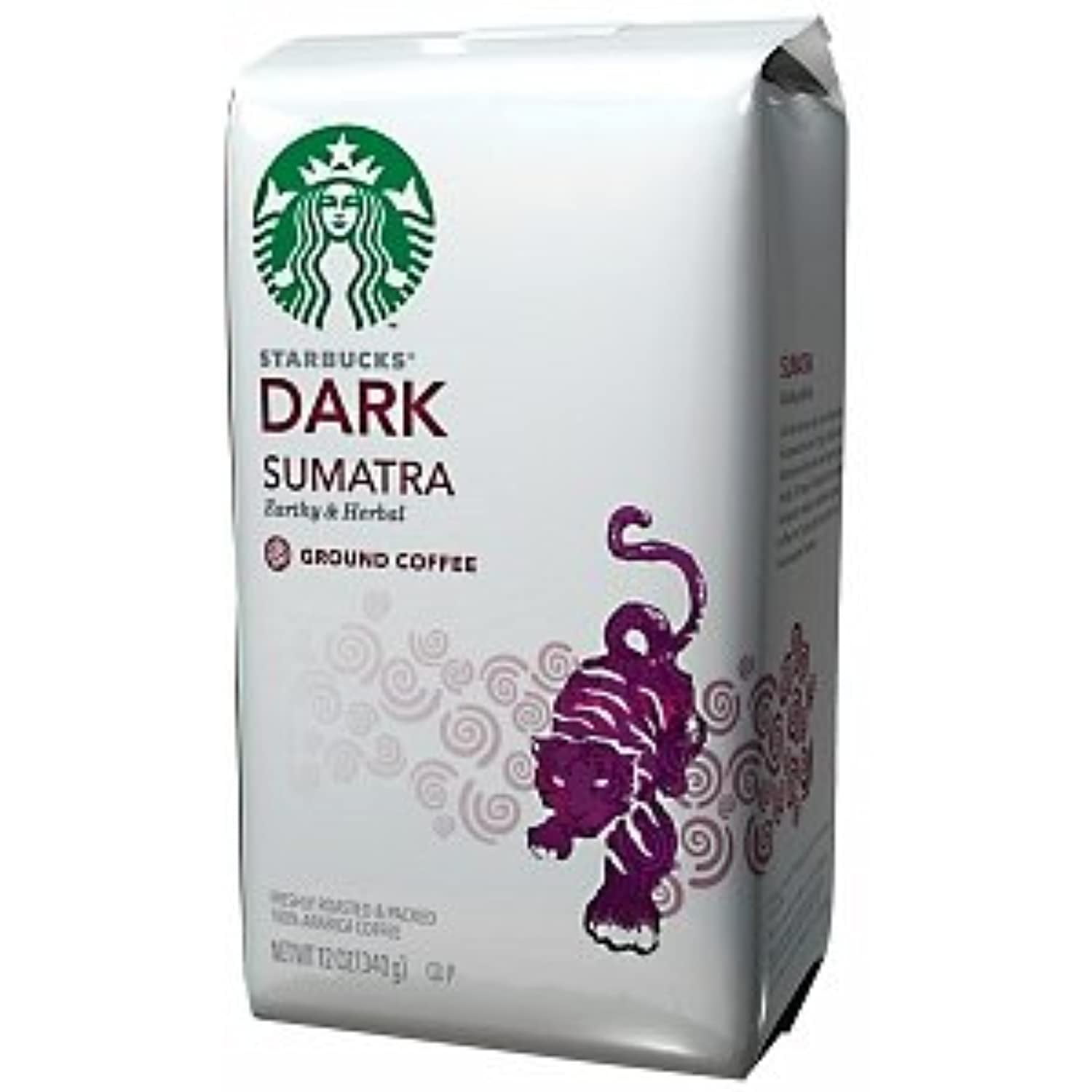 Starbucks, Dark Roast, Sumatra Ground Coffee, 12Oz Bag (Pack Of 2