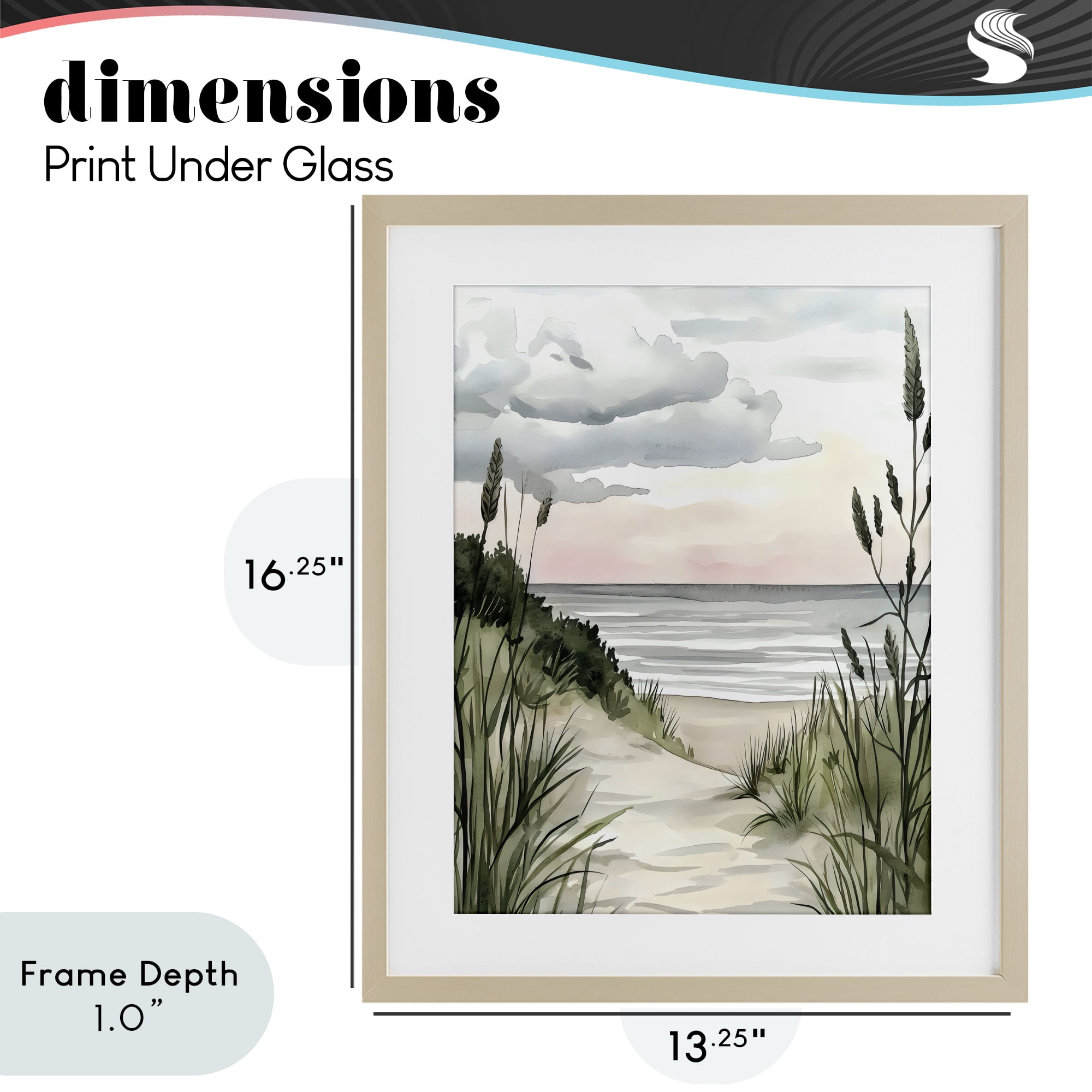 Stupell Industries Coastal Calm Seaside Dunes Birch Framed Print Under Glass, design by Riley B