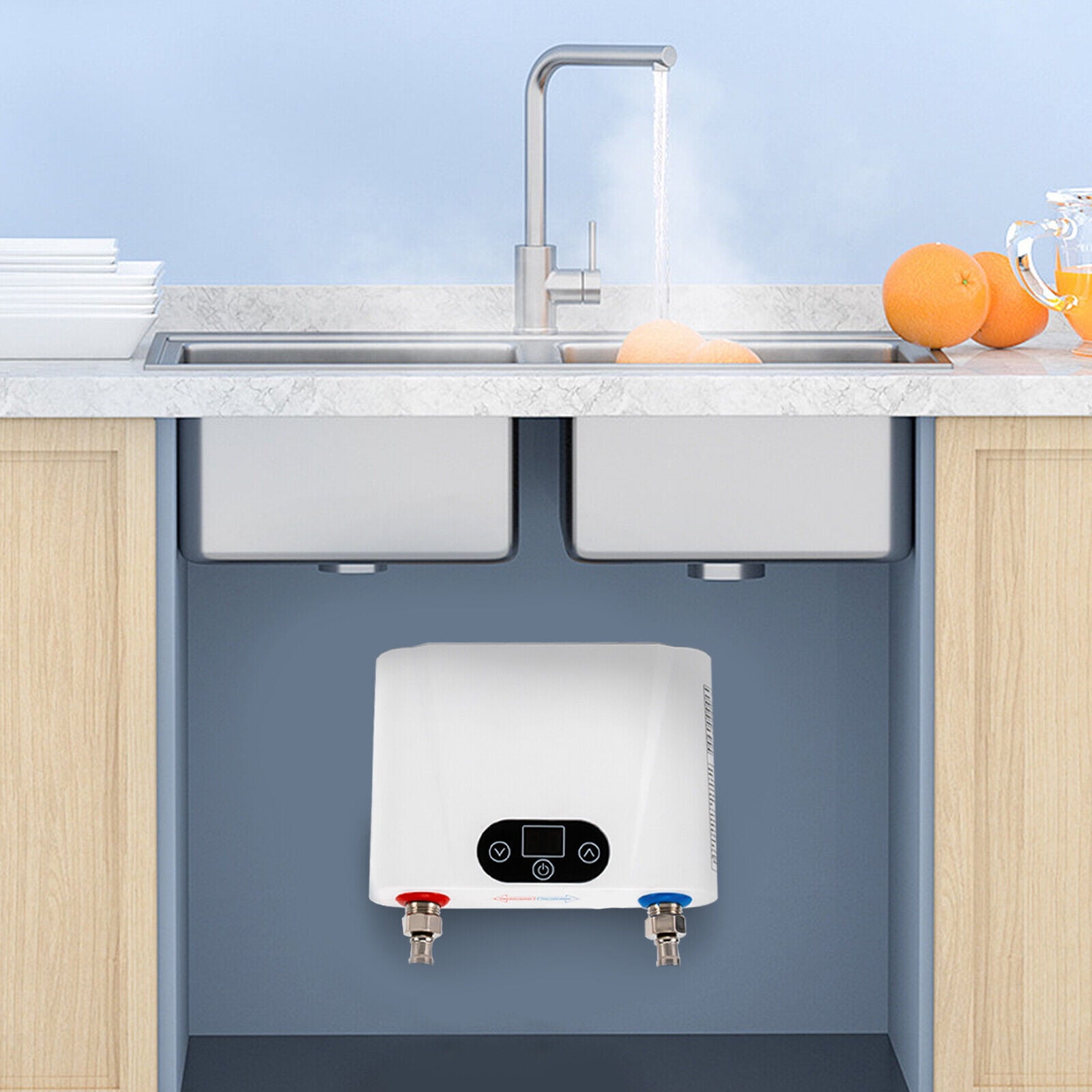 Kitchen Electric Hot Tankless Water Heater Instant Water Boiler Under Sink 5500W