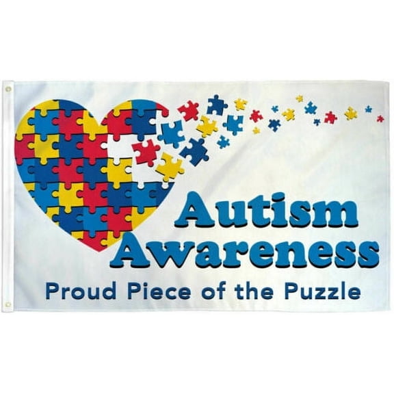 Autism Awareness Flag 3x5 Proud Piece of the Puzzle Cause Flag Awareness Flag