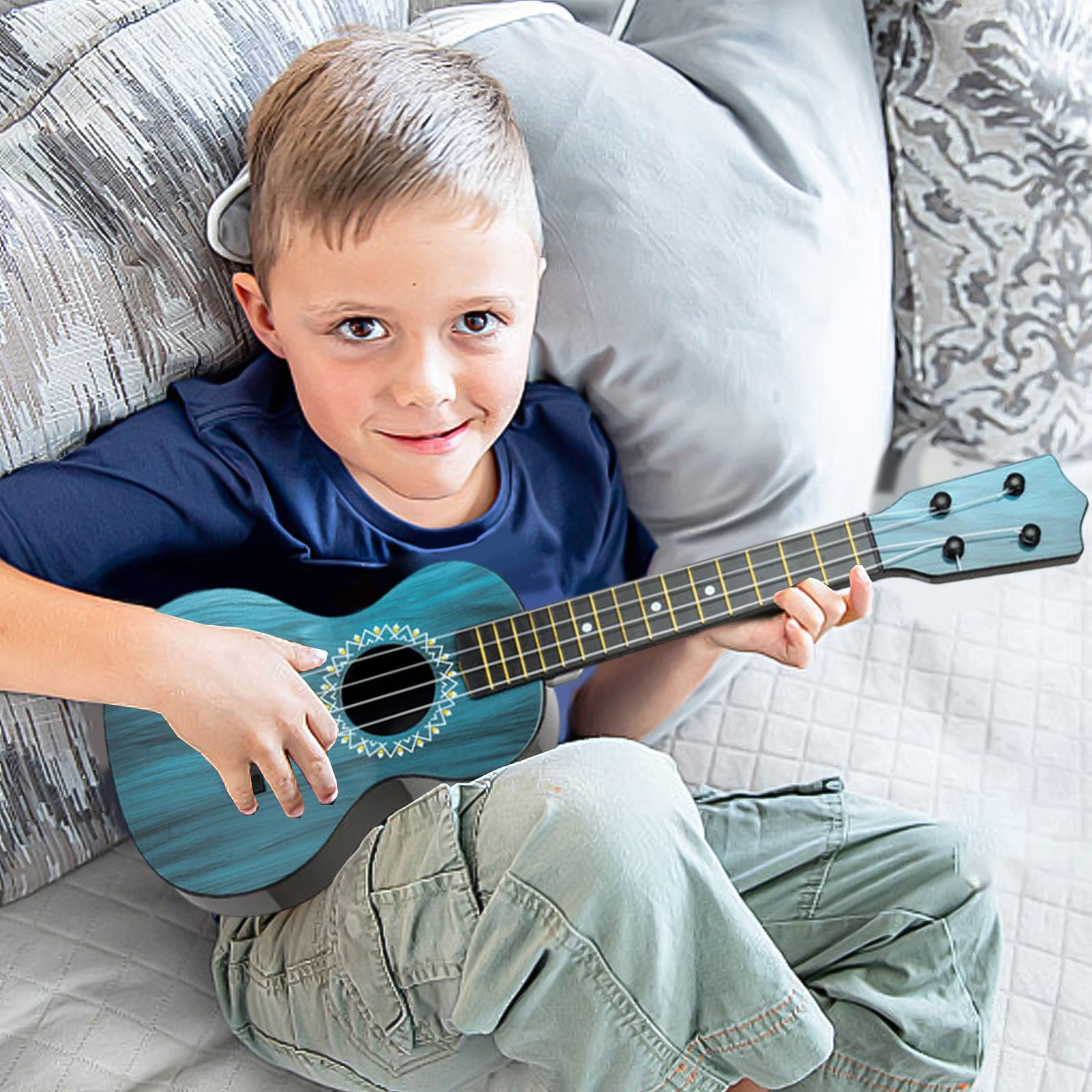 ufeghfjh Toddler Musical Instruments 1-3 Toy Ukulele for Kids Children's Hippopotamus Pattern Guitar Ukulele Toddler Girl Toys Kids Christmas Gifts Toddler Boy Toys Plastic Upgraded