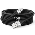 thumbnail image 1 of Cable de carga ohbox extra largo de 15 pies para iPhone Apple MFi, 1 of 9