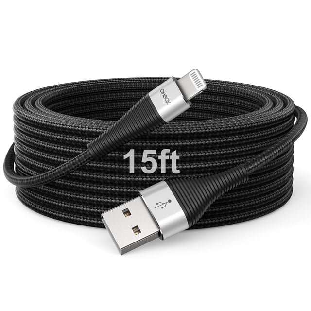 Cable de carga ohbox extra largo de 15 pies para iPhone Apple MFi