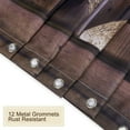 thumbnail image 2 of Rustic Shower Curtain Barn Door Shower Curtain Farmhouse Shower Curtain Wood Country Shower Curtain with Hooks, 72" W x 72" H Woodland Western Brown Wooden Rustic Bathroom Decor, 2 of 6