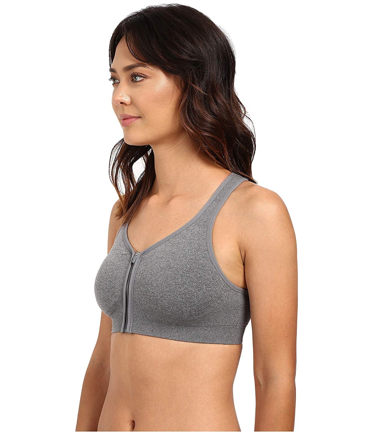 jockey zip front high impact seamless sports bra