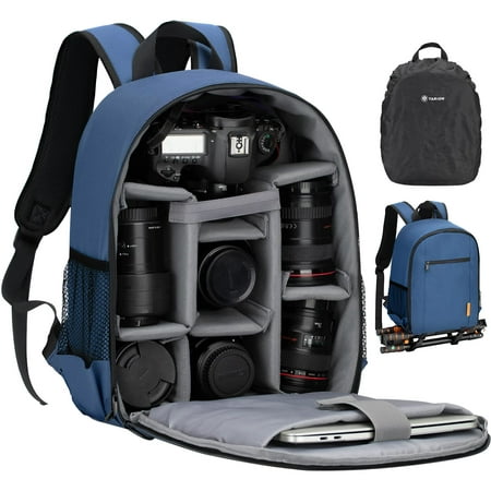 Image of Camera Lens Tripod Photography Backpack for Women Men Photographer Blue