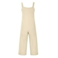 thumbnail image 5 of up to 60% off Gifts Usmixi Jumpsuits for Women Dressy Casual Solid Loose Pocket Adjustable Strap Maxi Jumpsuits Overalls Summer V-Neck Sleeveless Plain Long Formal Rompers Khaki m, 5 of 6