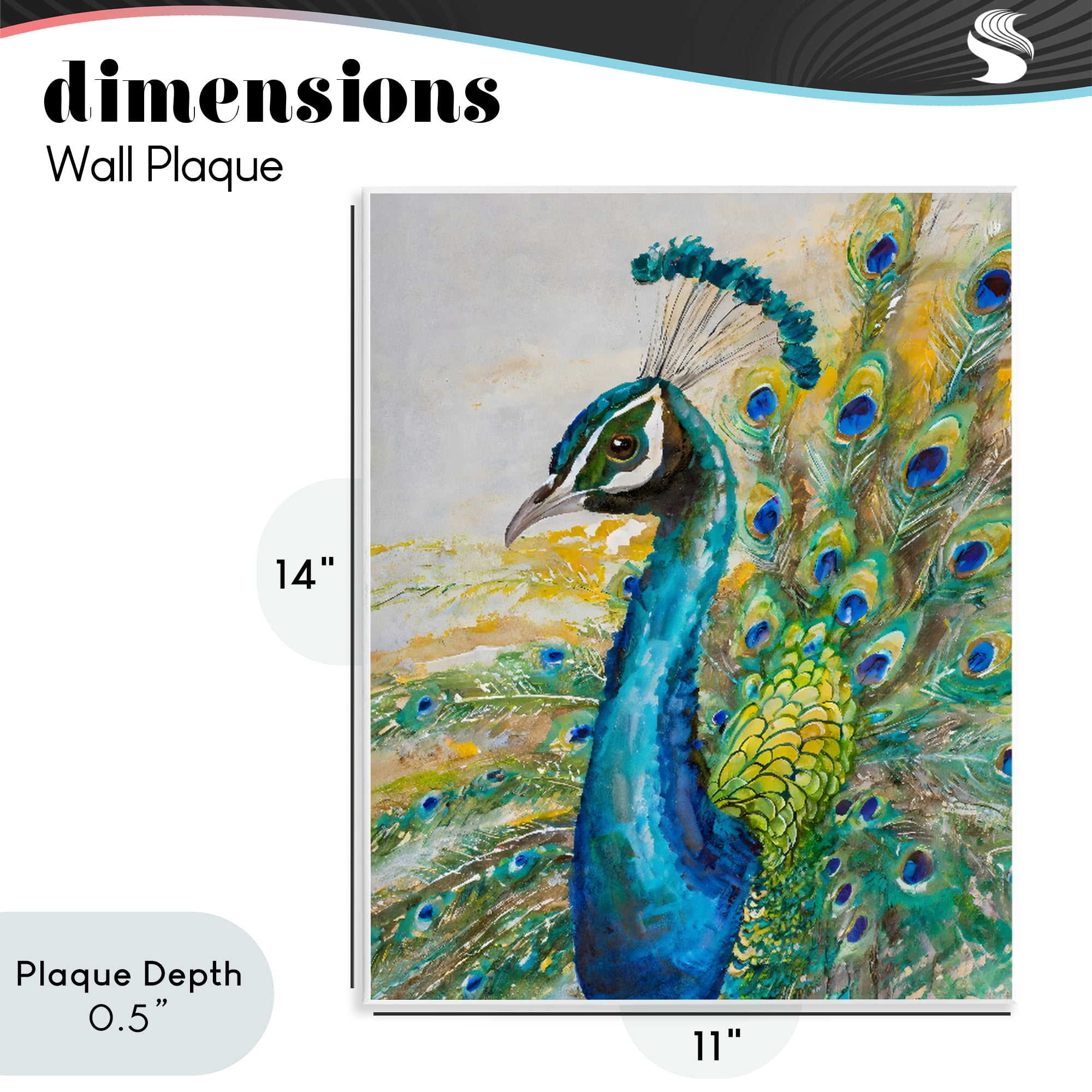 Stupell Industries Regal Blue Peacock Feathers Wall Plaque Art, design by Creative Studio