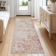 thumbnail image 5 of VUNATE 2'x6' Runner Rug Washable Rug Runner Modern Abstract Neutral Indoor Carpet Runner Soft Rugs for Bedroom Bedside Entryway Hallway Kitchen Laundry Room Modern Home Decor Pink, 5 of 6