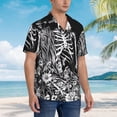 thumbnail image 3 of Disketp Gothic Skull Floral Art Hawaiian Shirts for Men,Mens Casual Short Sleeve Button Down Shirts Beach Shirt,XX-Large, 3 of 7