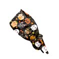 thumbnail image 2 of Womens Scrub Cap Halloween Print Work Cap Adjustable Working Hat Dust Cap Head Wrap Nurse Cap for Long Hair Unisex Surgical Cap with Tie Back, 2 of 5