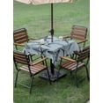 thumbnail image 4 of Outdoor Tablecloth with Umbrella Hole for Patio/Picnic/Party/Camping, Teal Blue Starfish Waterproof Table Cloth Square Cover Washable, Coastal Ocean Summer Sea Nautical (60"x 60"), 4 of 8