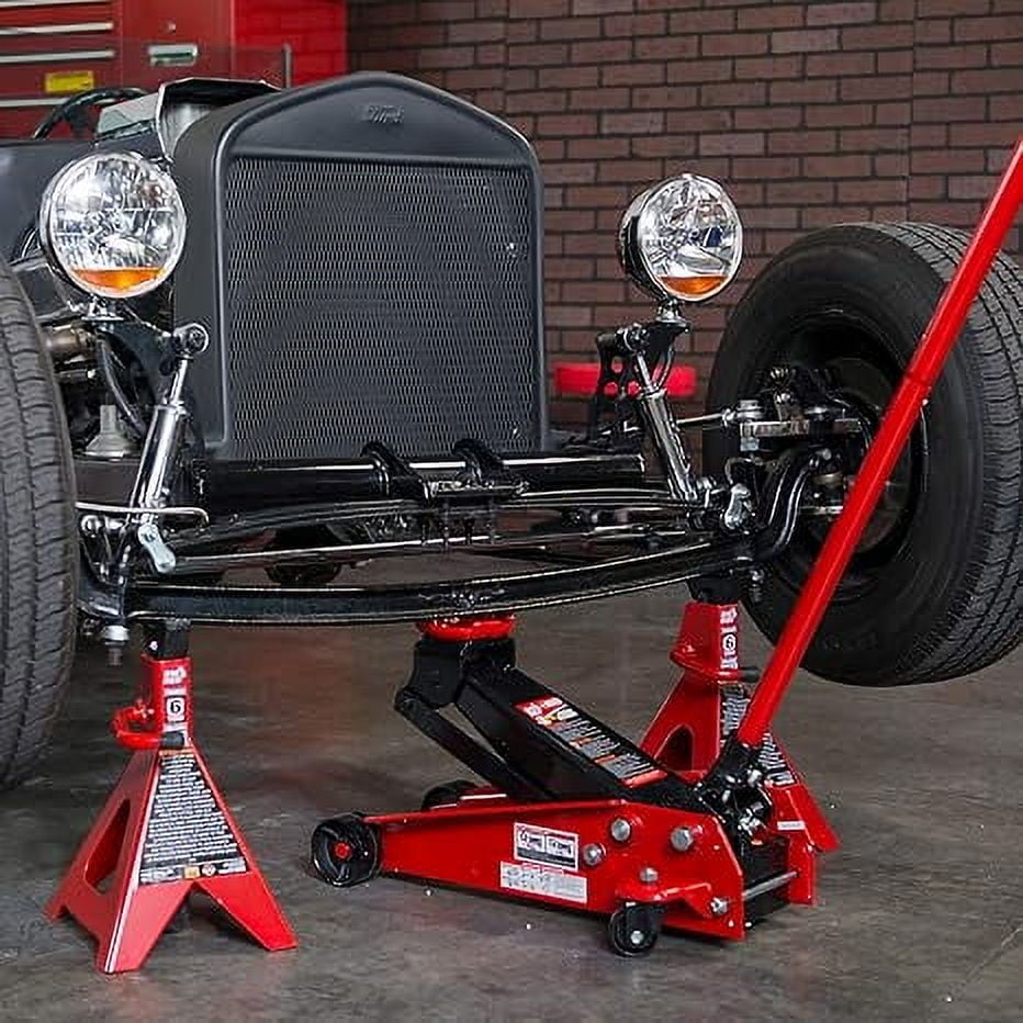 BIG RED T46202 Torin Steel Jack Stands: 6 Ton (12,000 lb) Capacity, Red, 1 Pair