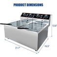 thumbnail image 2 of Commercial Deep Fryer,  Electric Deep Fryer with Single Basket and Lid, Stainless Steel Deep Fryer with Temperature Control for Restaurant and Home Use, 2 of 8