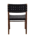 thumbnail image 3 of Porter Designs Kier Genuine Leather Basket-Woven Dining Chair - Brown, 3 of 5