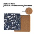 thumbnail image 4 of Xecao Cherry Blossoms on Navy Background for MDF Cork Coaster 4 Pcs,Drink Coasters,Suit for House Warming Gifts New Home ,Coffee Table Decor-Square, 4 of 7