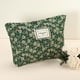 thumbnail image 2 of Bolsa de maquillaje floral, bolsa de maquillaje de gran capacidad, bolsa de cosméticos, bolsas de cosméticos para mujeres para monedero, fundas, lápices labiales, pinceles, verde, 2 of 7