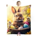 thumbnail image 2 of JML Fleece Throw Blanket for Easter - Soft Rabbit & Eggs Printed Throw Blanket, Fuzzy Blankets & Throws 40x50 Inches, 2 of 8