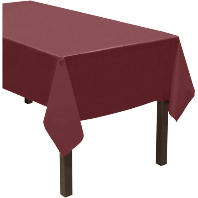 Party Essentials Heavy Duty Plastic Table Cover, 54 x 108, Burgundy