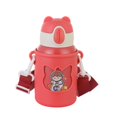 thumbnail image 1 of Taza de paja para niños, taza térmica doble de acero inoxidable con dibujos animados, para estudiantes, hombres y mujeres, funda de silicona, termo de gran capacidad, 1 of 1
