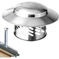 thumbnail image 4 of Bouchon de Cheminée en Acier Inoxydable 110mm, Couvercle de Cheminée, Couvercle de Tuyau de Cheminée, Couvercle de Pluie pour Ventilation Améliorée de Cheminée, 4 of 5