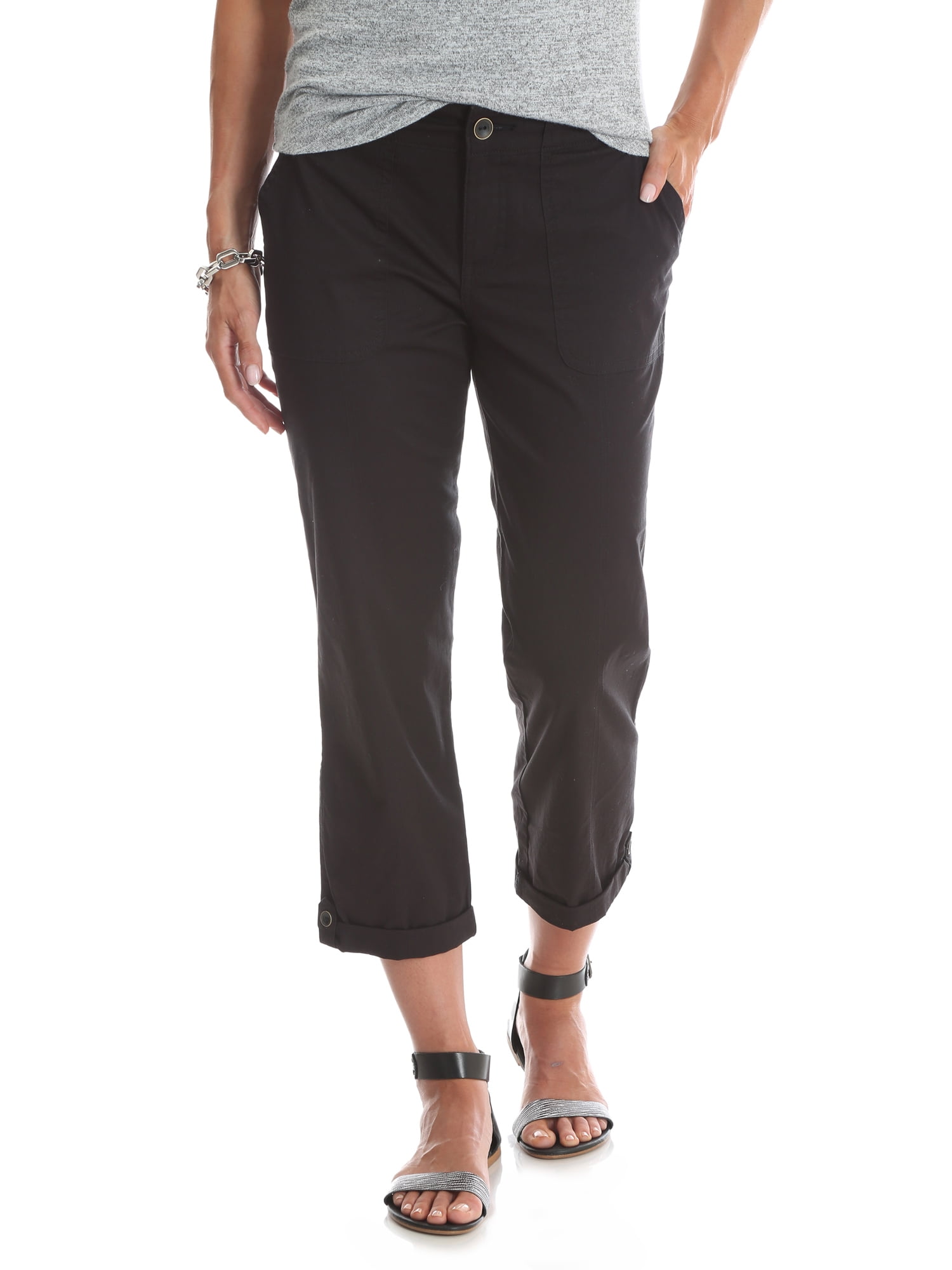 Women's Utility Knit Waist Cropped Cargo Pant - Walmart.com