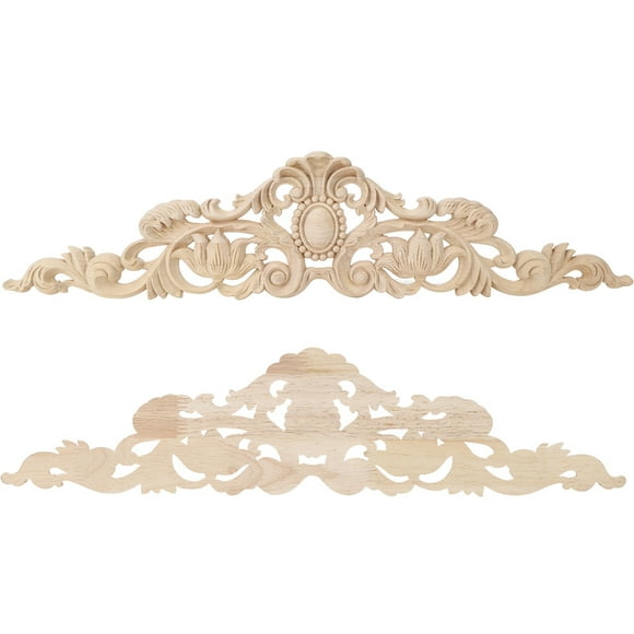 Fyydes Furniture Applique,50x12cm European Style Wood Carving Applique DIY Decoration for Home Furniture Courtyard,Carving Applique