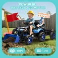 thumbnail image 5 of 24V Kids Ride on Excavator Digger Toy Cars, Ride on Construction Toy w/4-in-1 Construction Attachments (Excavator, Dump Truck & Bulldozer), Electric Tractor Car w/Remote Control, Swivel Seat, Blue, 5 of 7