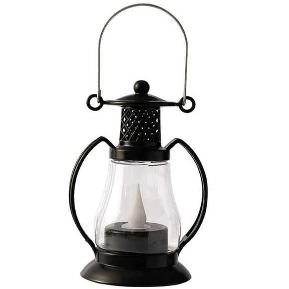 Lámpara de queroseno LED con mango, adorno vintage para lámpara de queroseno LED, farol decorativo